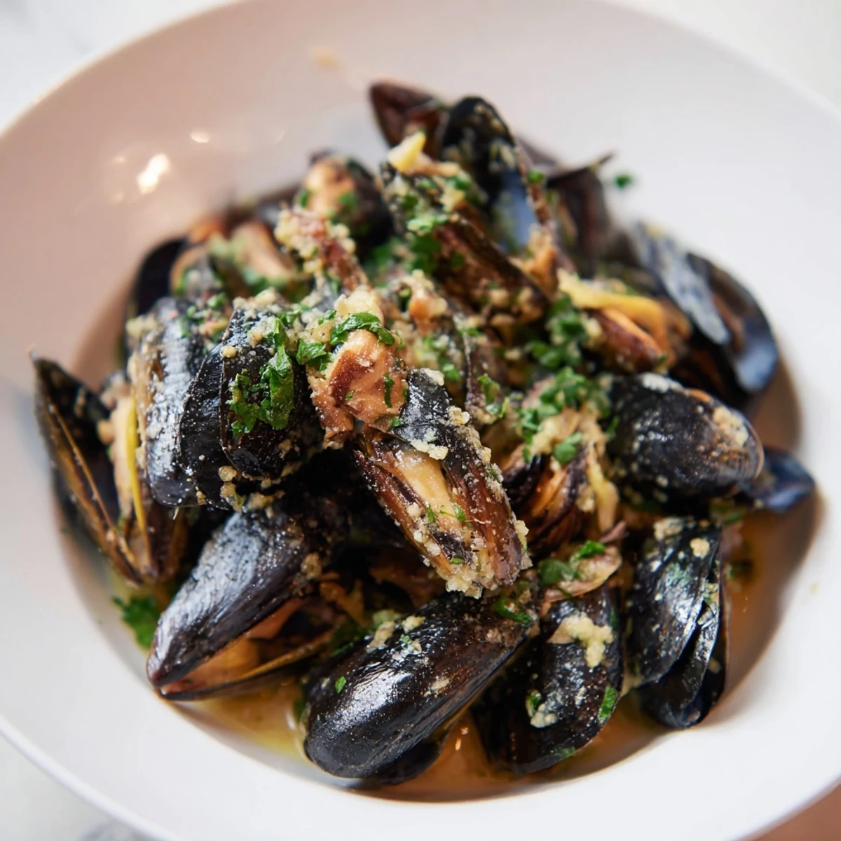 Golden-brown pan-seared scallops glistening with garlic butter alongside fresh parsley, ready to enjoy.