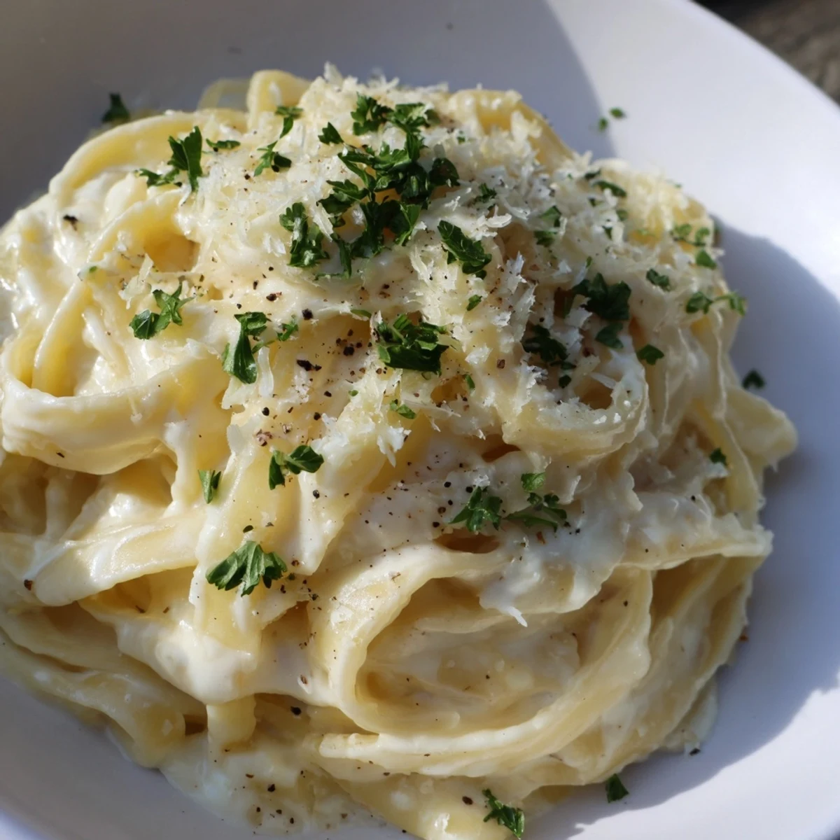Creamy Cottage Cheese Alfredo Sauce, ready to be tossed with pasta for a quick and satisfying dinner.