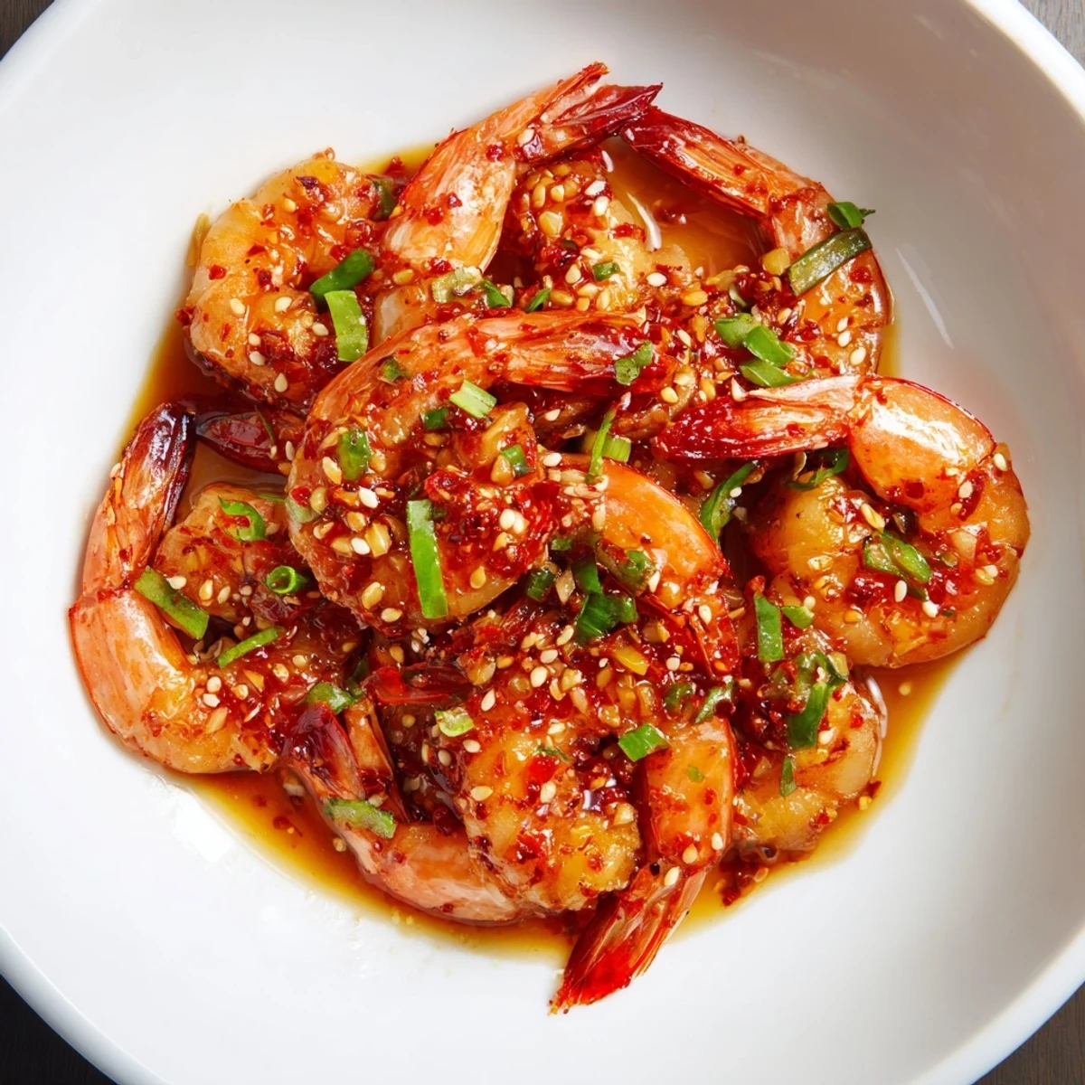Vibrant image of Korean garlic butter shrimp, featuring juicy shrimp in a flavorful, spicy sauce.