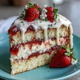 Spring Floral Drip Strawberry Cake