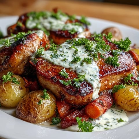 Golden-brown Crockpot Ranch Pork Chops in creamy gravy with tender potatoes and carrots.