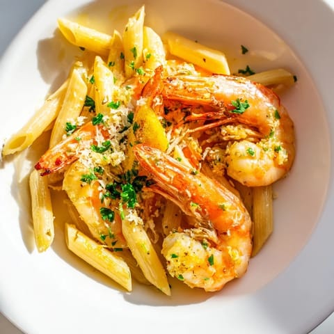 Garlic Shrimp Penne Pasta