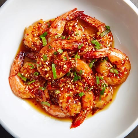 Vibrant image of Korean garlic butter shrimp, featuring juicy shrimp in a flavorful, spicy sauce.