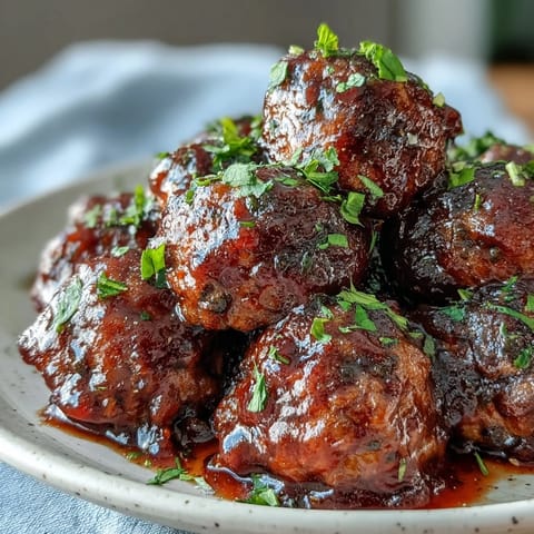 Tender Grape Jelly and Chili Sauce Meatballs served hot with toothpicks on a platter.