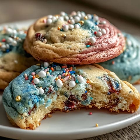 Whimsical pastel swirl cookies inspired by Cookie Run Kingdom, soft and buttery with vibrant colors.