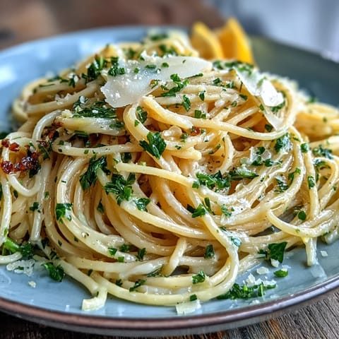 Freshly cooked lemon butter pasta tossed with garlic, Parmesan, and parsley for a vibrant weeknight dinner.  
