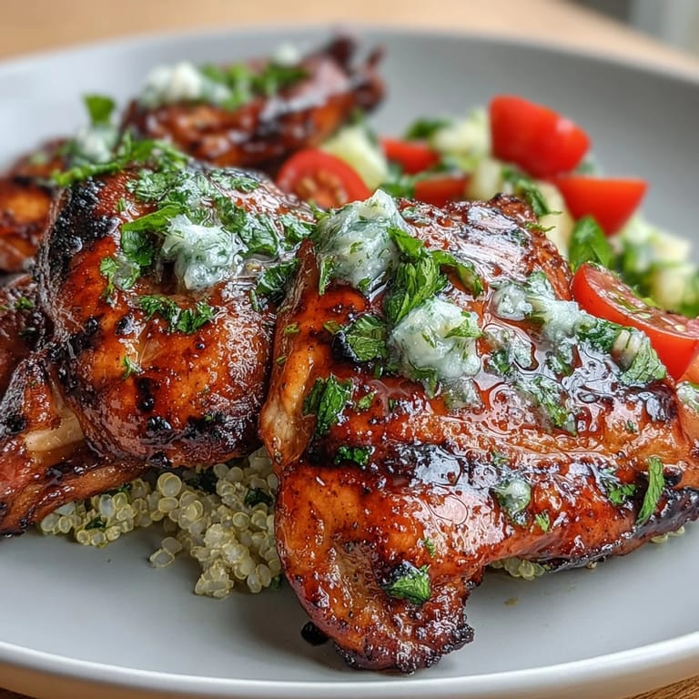 Juicy grilled chicken breast with lemon dressing, cherry tomatoes, cucumber, and feta in a vibrant bowl.