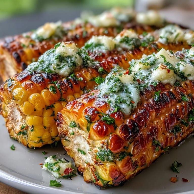 Golden, charred Memorial Day grilled corn, ready for delicious herbed butter.