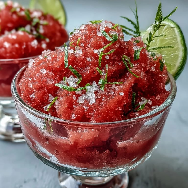 Deliciously refreshing watermelon sorbet, perfect scooped on a hot afternoon.
