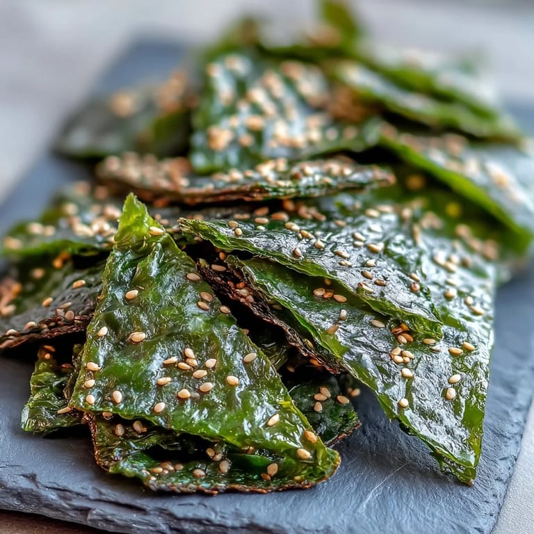 Homemade seaweed snack chips, perfect for dipping or enjoying solo.